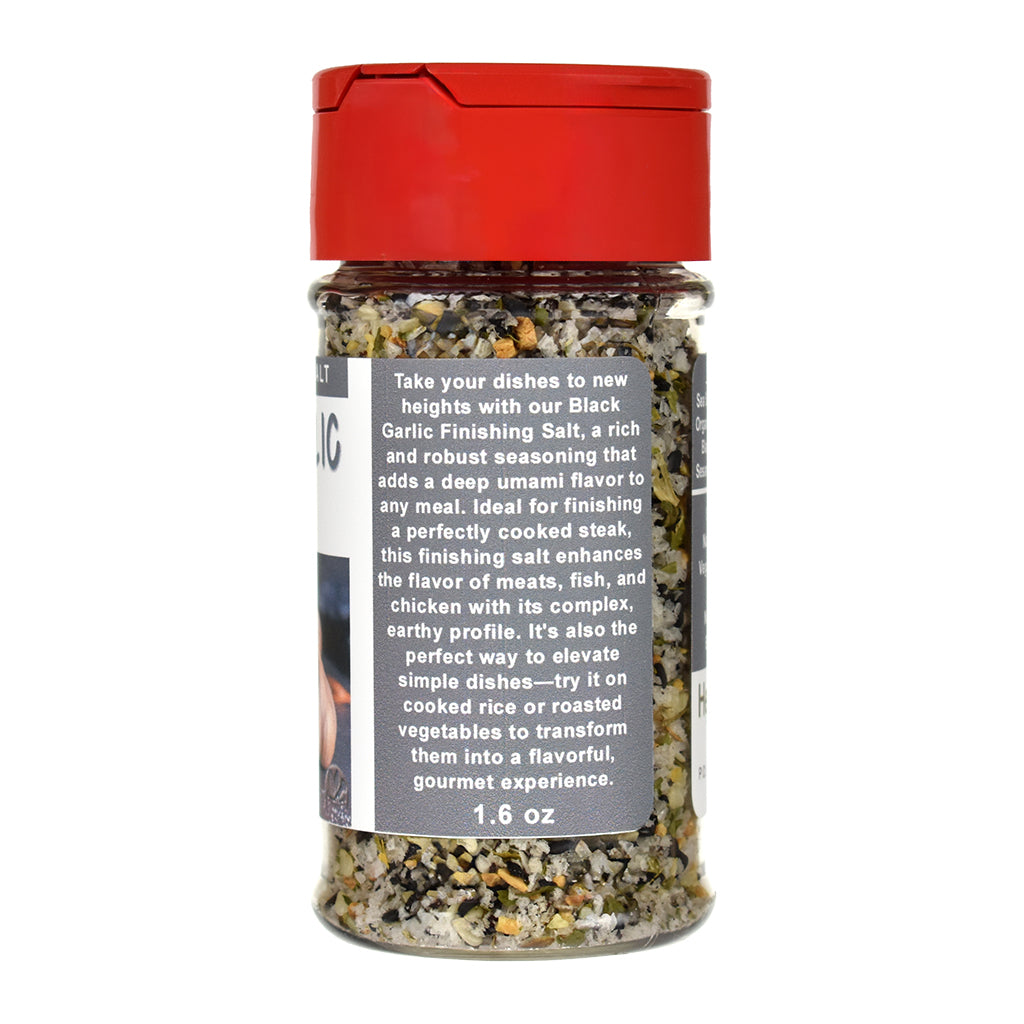 Black Garlic Finishing Salt Jar - Right Side