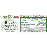 Black Pepper Essential Oil Label