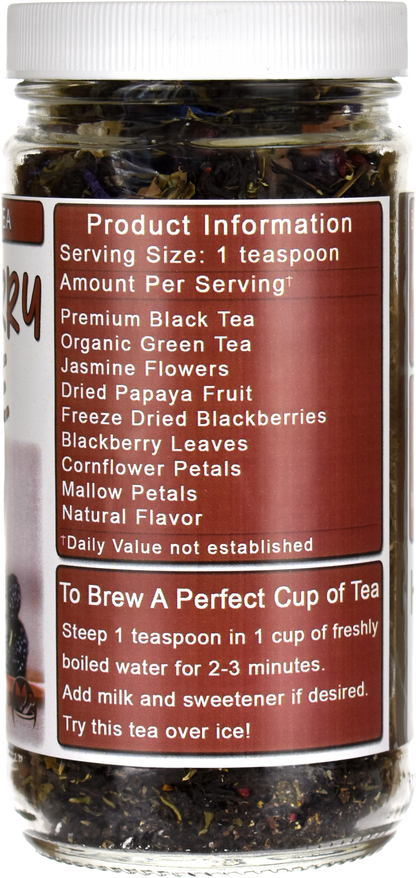 Blackberry Jasmine Black & Green Tea Jar Right Side