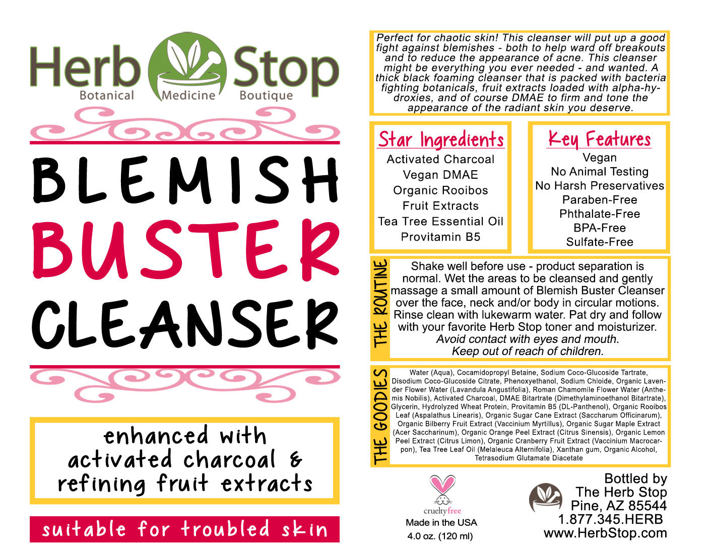 Blemish Buster Cleanser Label