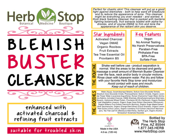 Blemish Buster Cleanser Label