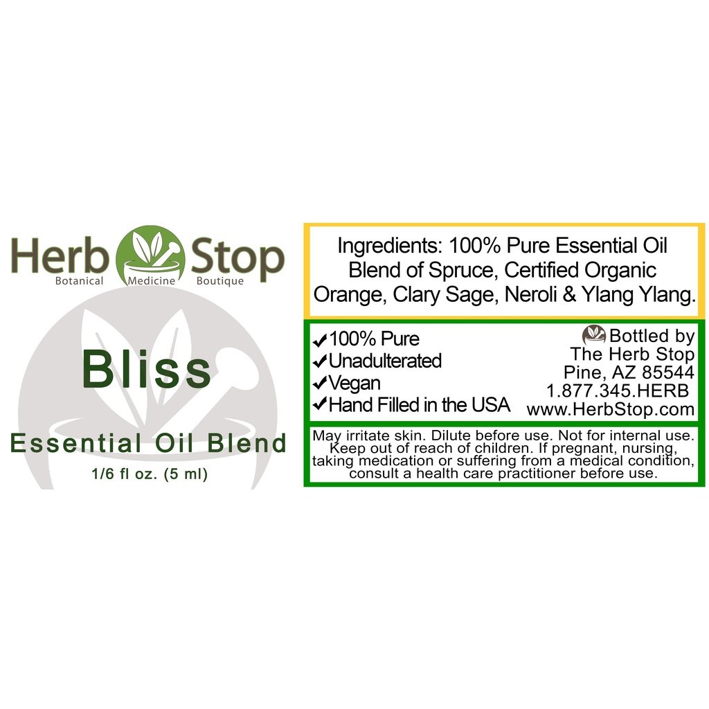 Bliss Essential Oil Blend Label