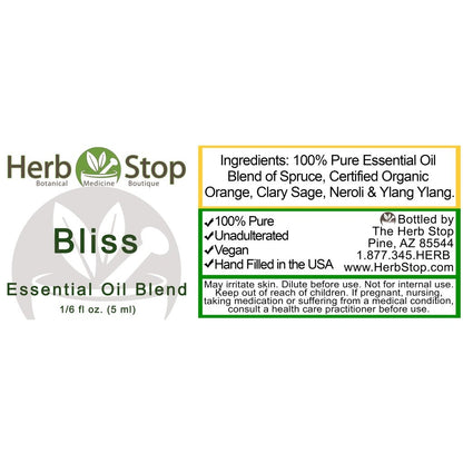 Bliss Essential Oil Blend Label