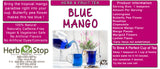 Blue Mango Loose Leaf Herb & Fruit Tea Label