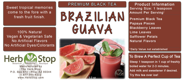 Brazilian Guava Loose Leaf Black Tea Label