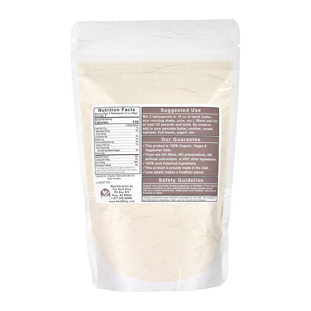 Organic Brown Rice Protein - Back