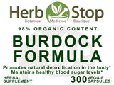 Burdock Formula Capsules Label