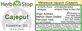 Cajeput Essential Oil Label