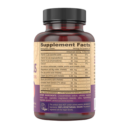 Cal-Mag Plus supplement bottle with label showing 'Supplement Facts' on a white background