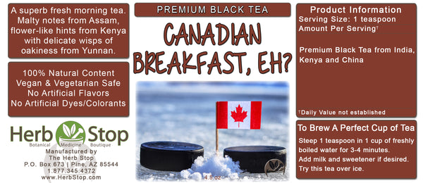 Canadian Breakfast, Eh? Loose Leaf Black Tea Label