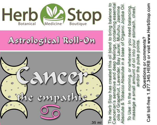 Cancer Astrological Aromatherapy Roll-On Label