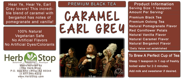 Caramel Earl Grey Loose Leaf Black Tea Label