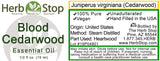 Blood Cedarwood Essential Oil Label