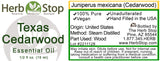 Texas Cedarwood Essential Oil Label