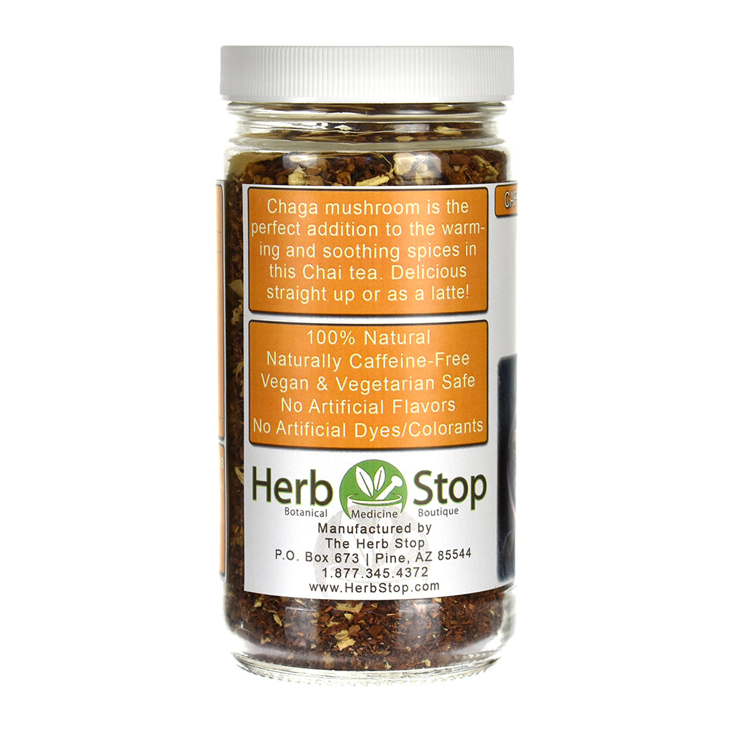 Chaga Chai Loose Leaf Rooibos Tea Jar - Left