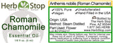 Roman Chamomile Essential Oil Label
