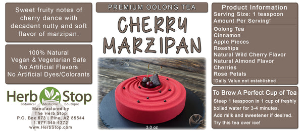 Cherry Marzipan Loose Leaf Oolong Tea Label
