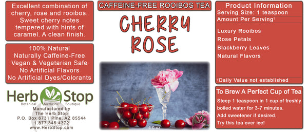 Cherry Rose Loose Leaf Rooibos Tea Label