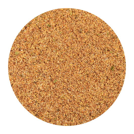 A circular close-up of Chipotle Ranch Wing Seasoning spice blend on a solid white background.