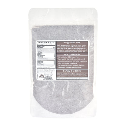 Chocolate Coconut Collagen Powder with a nutrition facts label on a white background