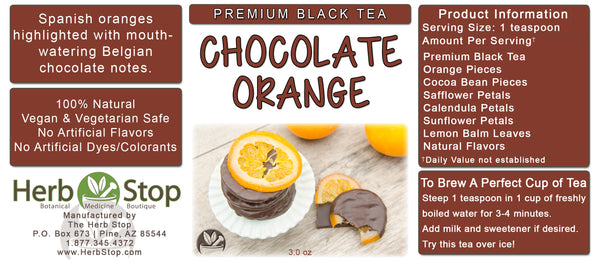 Chocolate Orange Loose Leaf Black Tea Label