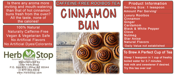 Cinnamon Bun Loose Leaf Rooibos Tea Label