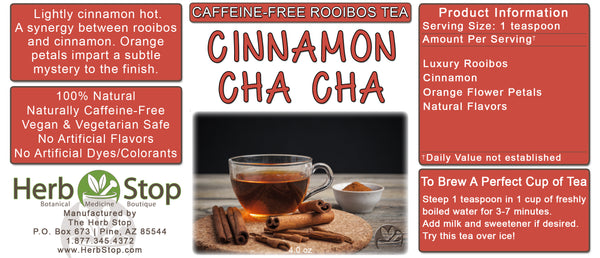 Cinnamon Cha Cha Loose Leaf Rooibos Tea Label