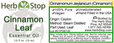 Cinnamon Leaf Essential Oil Label