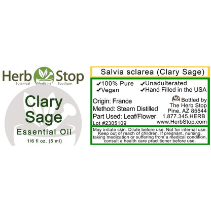Clary Sage Essential Oil Label