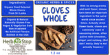 Organic Whole Cloves Label
