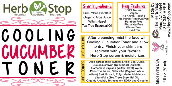 Cooling Cucumber Toner Label