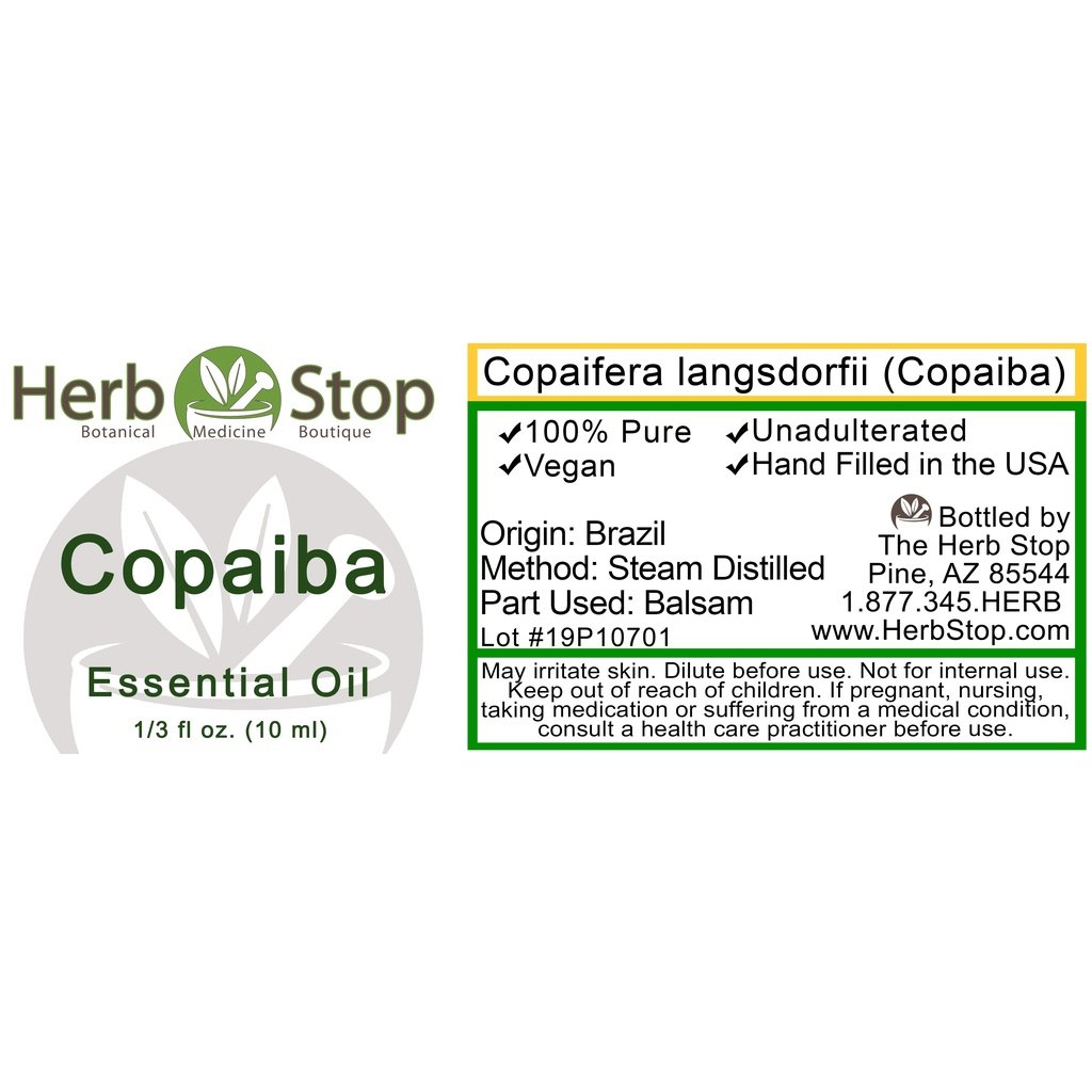 Copaiba Essential Oil Label