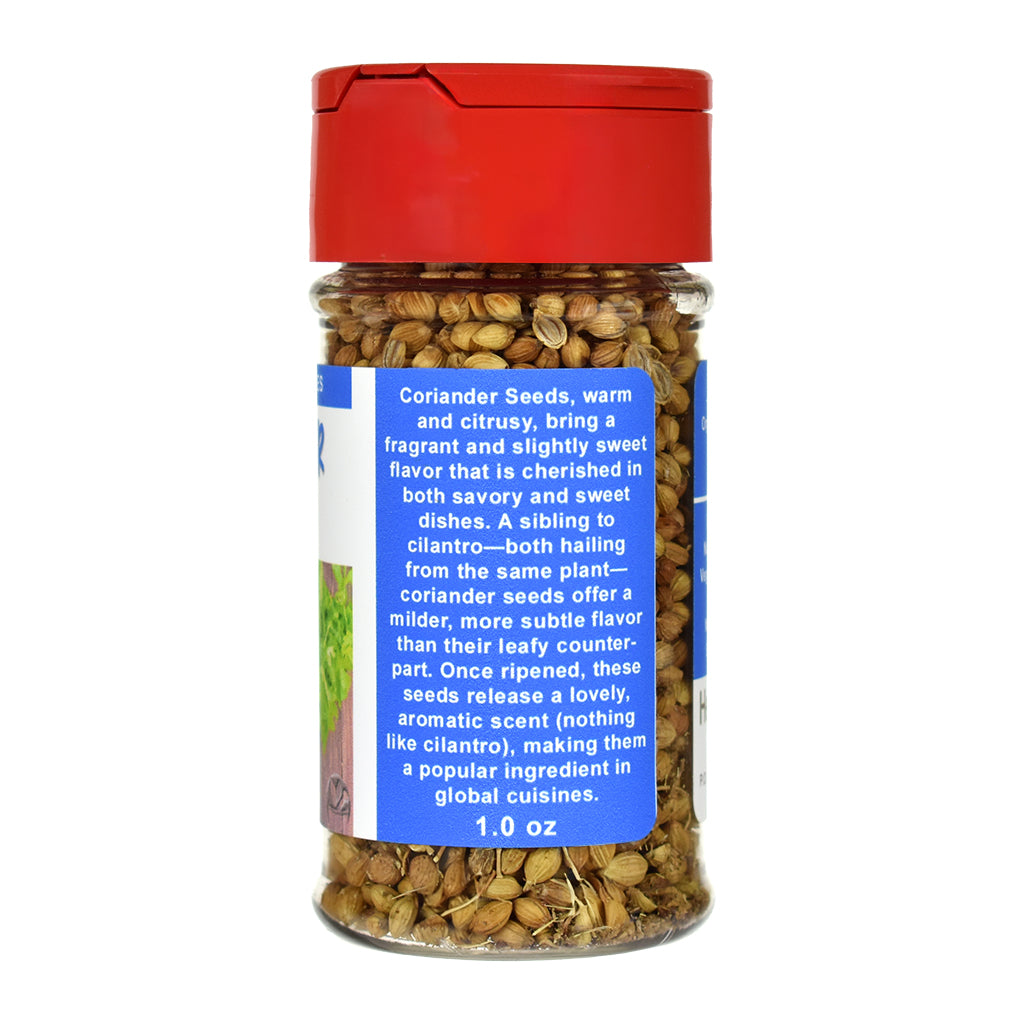 Organic Coriander Seed Whole Spice Jar - Right Side