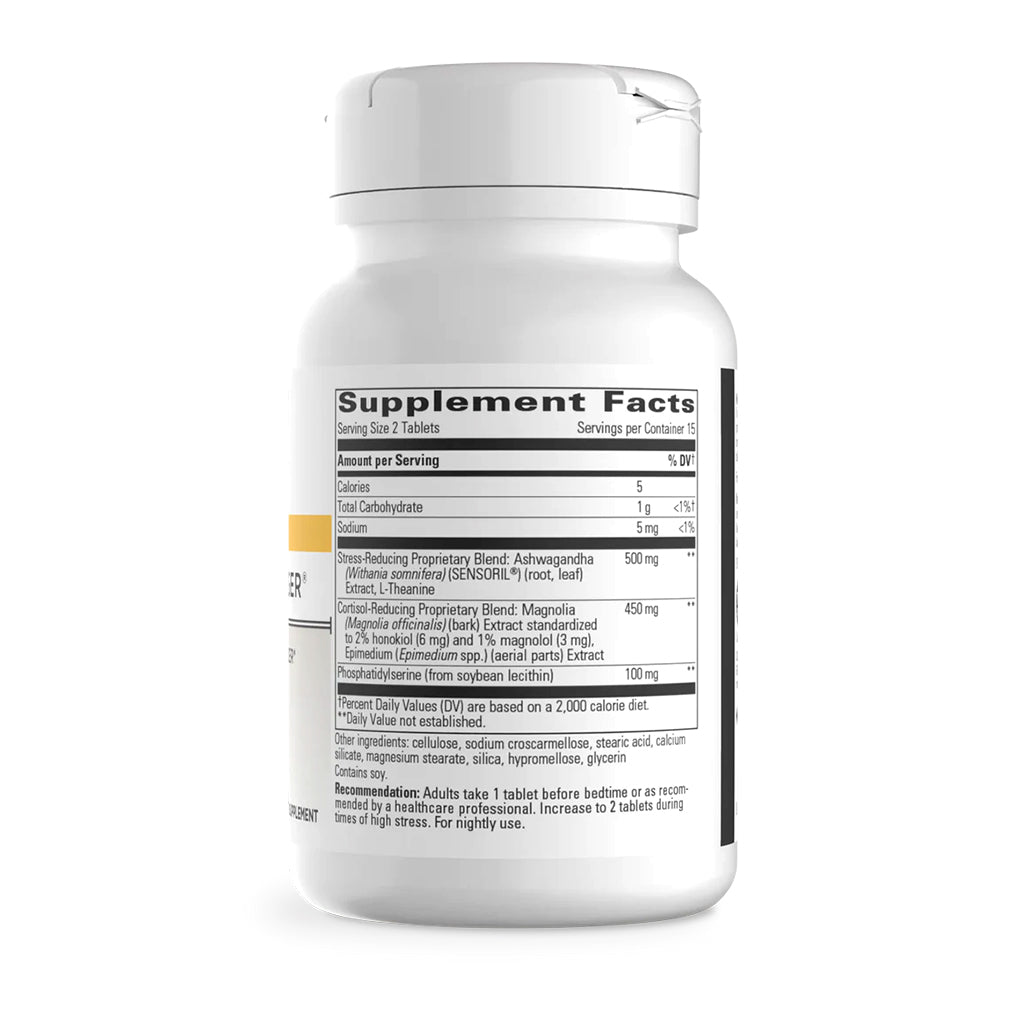 Cortisol Manager supplement bottle with label on a white background