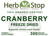 Freeze Dried Cranberry Capsules Label - Front