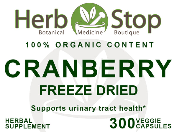 Freeze Dried Cranberry Capsules Label - Front