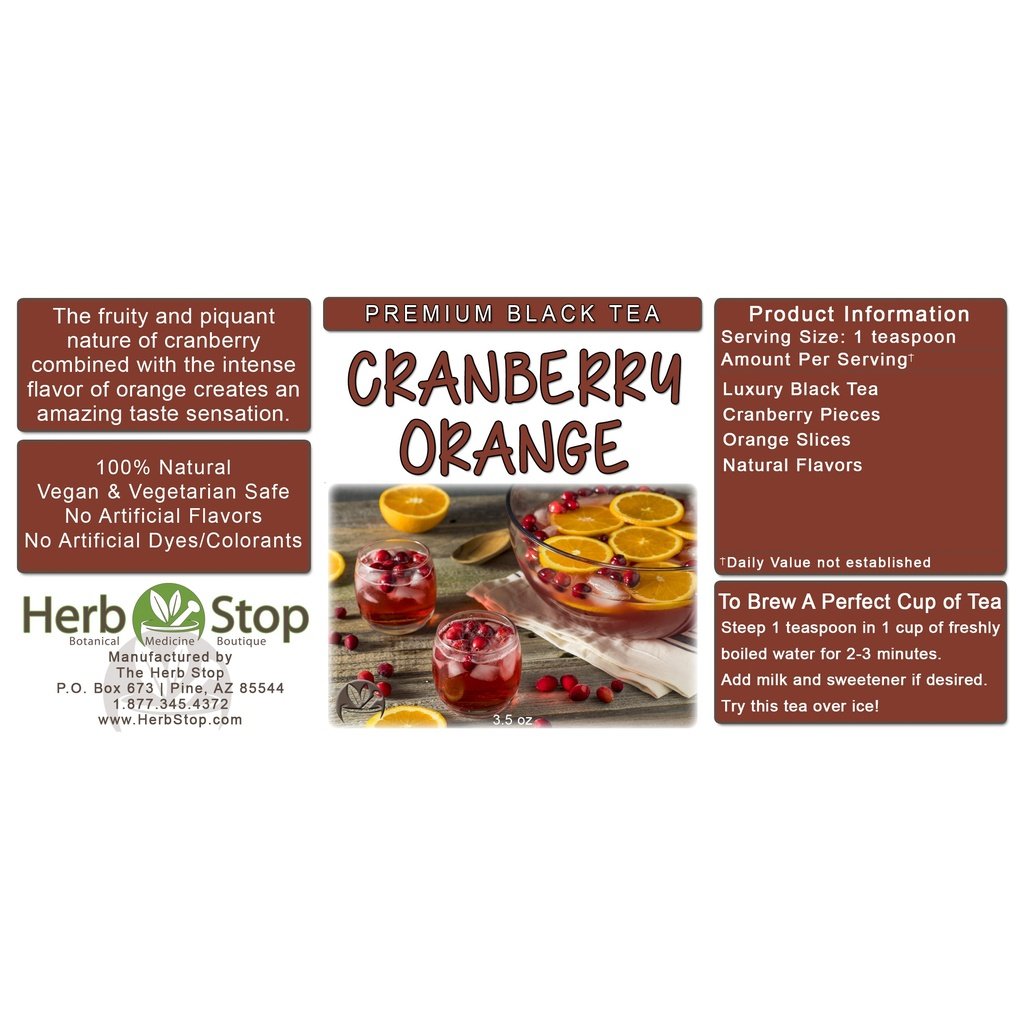 Cranberry Orange Loose Leaf Black Tea Label