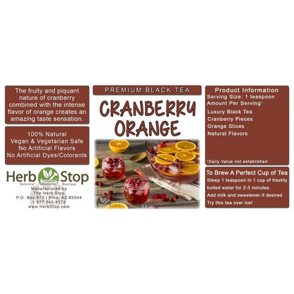 Cranberry Orange Loose Leaf Black Tea Label