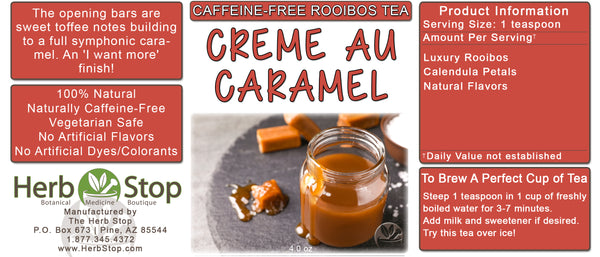 Creme au Caramel Loose Leaf Rooibos Tea Label