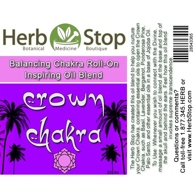 Crown Chakra Aromatherapy Roll-On Label