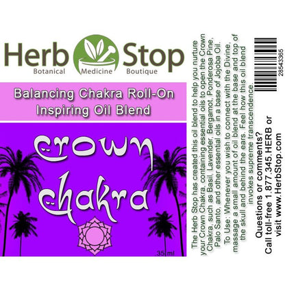 Crown Chakra Aromatherapy Roll-On Label