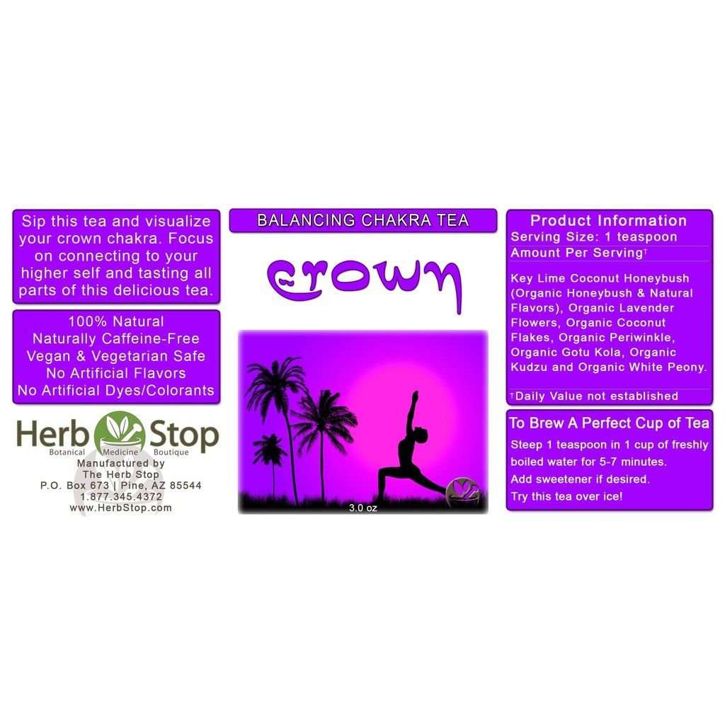 Crown Chakra Loose Leaf Herbal Tea Label
