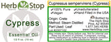 Cypress Essential Oil Label