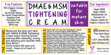 DMAE & MSM Tightening Cream Label