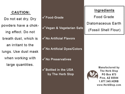 Diatomaceous Earth Label - Back