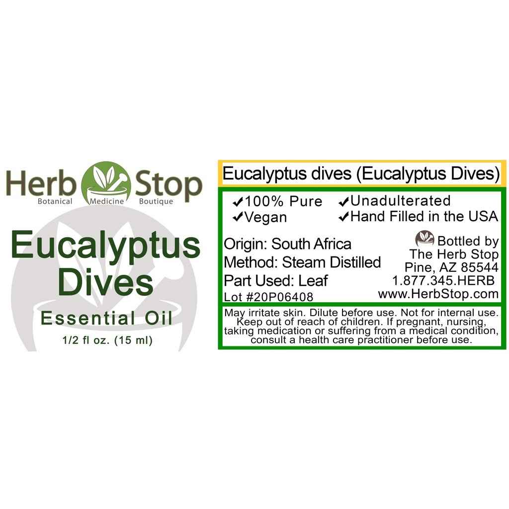 Eucalyptus Dives Essential Oil Label