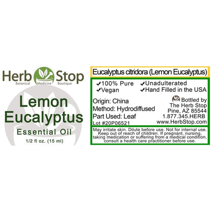 Lemon Eucalyptus Essential Oil Label