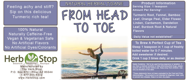 From Head To Toe Loose Leaf Herbal Tea Label