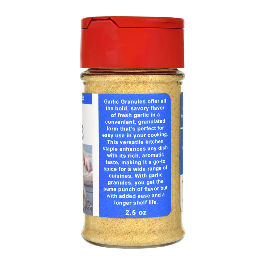 Organic Garlic Granules Spice Jar - Right Side