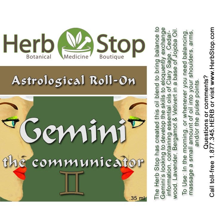 Gemini Aromatherapy Roll-On Label
